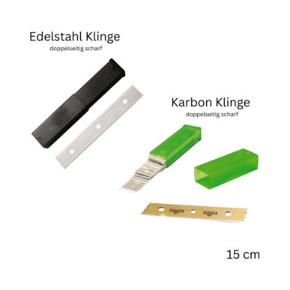 Bild von Unger ErsatzKlingen 15 cm – zweiseitig – Karbon oder Edelstahl – für GlasSchaber
